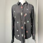 Rails  Kate 100% Silk Shirt: Black with Multi-Color Animal Stars Photo 2