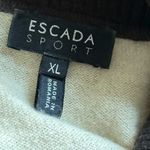 Escada Sport Women XL Striped Turtleneck Sweater Dress Coral Black Beige wool Pink Photo 2