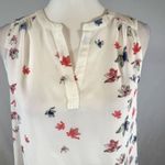 Dalia Collection Dalia beautiful white floral print chiffon top size small Photo 1
