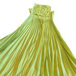 Banana Republic Silky Cutout Back Midi Dress Chartreuse Pleated Size 6 NWT Photo 5