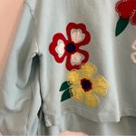 Alice + Olivia  Gaia Embroidered Blouson Sleeve Sweatshirt - Blue Photo 3