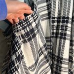 Abercrombie & Fitch NWT plaid navy and white oversized cape poncho sweater Photo 3