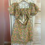Anthropologie off the shoulder Bust tie with cut-out Cottagecore floral dress M Photo 2
