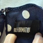 Reformation  Polka Dot Short Sleeve Top Navy White Viscose Size M – Lightweight Photo 1