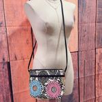 Danny K. Beverly Hills Tapestry Floral Print Adjustable Strap Crossbody Bag Black Photo 8