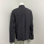 Eileen Fisher  Linen Blend High Collar Peplum Zip Front Linen Blend Blazer L Photo 6