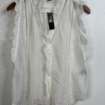 White House | Black Market  NWT White Eyelet Tank Top Size Small Photo 0
