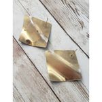 Vintage Earrings Large Wavy Square Dark Blue Earrings for Pierced Ears Photo 2