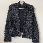 The Great  Black Metallic Loop Knit Open Front Cardigan Size: 1 Photo 0