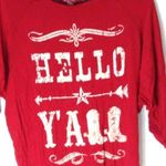 A'Gaci  M/L Cowgirl Hello Yall Boots Red White Lace Back Top Photo 0