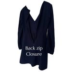 Hutch Designer Button Front Mini Dress Navy Long Sleeve V-Neck Womens Sz S 4 Photo 7