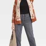 Knox Rose  Geometric Print Open Front Cardigan in Brown Photo 0