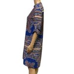 Antonio Melani  Blue Paisley Half Button Up Long Roll Tab Sleeve Shirt Dress Sz 4 Photo 6