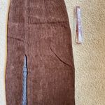 Brown Retro brown Corduroy Slit Skirt Female Mid Photo 5