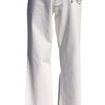 Cache White Denim Embellished Flare Jean Pant Rhinestone Chain Belt New $168 NWT Photo 2