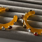 Kurt Geiger  Gold and Red Embellished Earrings Photo 0