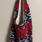 Boho Multicolored Floral Aztec Cross Body Hobo Bag Reversible Red Photo 0