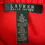 Ralph Lauren Lauren Sweater Medium Wool Blend Cowl Neck Red Orange Preppy V Day Photo 4