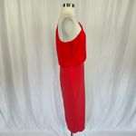 Ralph Lauren Women's Cocktail Dress Size 14 Red Sleeveless One Shoulder Sheath Photo 2