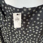 Banana Republic  Black Daisy Print Square Neck Long Sleeve Blouse Sz Small NEW Photo 6