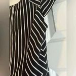 Merona Elegant Black and White Striped Cap Sleeve Sheath Dress Geometric Pattern B6 Photo 2