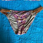 Patterned Bikini with Brown Accents Purple Photo 1