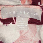 Chelsea28 Red Floral Print MIDI Slip Skirt Slit S Photo 3