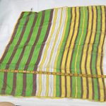 Vintage made in Japan hand rolled crepe scarf Green Photo 2