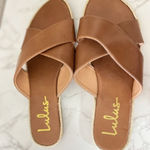 Lulus  Brown Sandals Womens Shoes Koren Flats Slip On Size 8 Photo 1