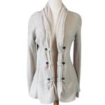 White +Warren Oatmeal Long Sleeve Toggle Button Cashmere Cardigan Size M Photo 8