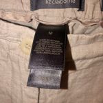 Liz Claiborne Audra 100% Linen Wide Straight Leg Pants Tan Ivory Medium Photo 3