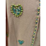 Storybook Knits Embellished Cardigan Pink Heart‎ Beaded Cottagecore Sweater Size M Photo 1