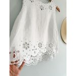 Madewell | NWT Embroidered Eyelet High-Low Tank Top in Salt White | Size M Photo 4