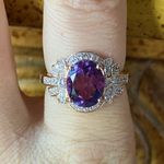 Natural Rose de France Amethyst Sterling Silver Ring Size 8 Purple Photo 0