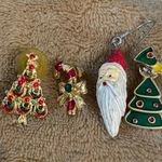 Vintage Lot of 4 SINGLE Christmas Earrings ~ Crafts Or For a Miniature Tree Photo 0
