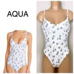 AQUA New. low cut floral swimsuit. Retails $98 Medium Photo 1