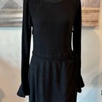 Lulus Black Ruffle Sleeve Dress NWT | Size M | Faux Wrap Skirt & Bell Cuff Size M Photo 10