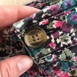 American Eagle flower print midi denim shorts womens size 0 pink purple floral Photo 7