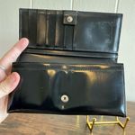 Gucci A Black Patent Leather Rare Vintage Long Continental Style Wallet Photo 2