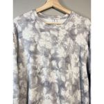 Athleta Studio To Street Small Gray White Sweatshirt Crew Neck Printed Preppy Photo 3