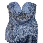 NWT Mandalay Grey Silver Beaded Sequin Lace Mini Cocktail Evening Dress Womens 2 Gray Photo 1