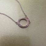 Rose Gold Tone Bracelet w/ Circle Pendant, 8 Inches Photo 2