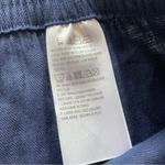 Susan Graver Linen Blend Ankle Pants Crochet Detail Navy Blue Size 12 Photo 6