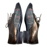 Anne Klein  Louisa Brown Patent Leather Plaid Oxford Shoes Women’s Size 7 Photo 3