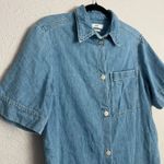 Closed denim krysten button down short sleeve collared shirt dress S Blue Photo 11