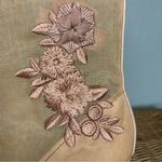 Gianni Bini Blush Pink Embroidered Zip Lace Up Heeled Booties Size 8.5 Photo 11