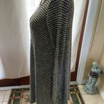 Pinc Grey & Black Tunic top size Medium with attached Necklace Photo 1