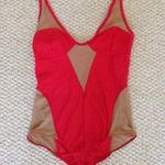 Solemio RED AND NUDE BODYSUIT TOP Photo 0