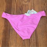 Jessica Simpson Pretty Pique Side-Shirred Bikini Bottom Femme Pink Size L NWT Photo 2