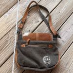 Myra Bag Cargo 157 Women's Cowhide And Cotton Messenger Bag Gray Photo 3